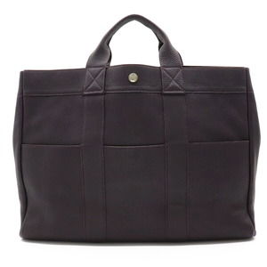 HERMES Four Tote MM All Leather Bag Handbag Togo Raisin Purple F Engraved